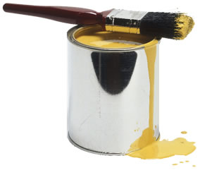 tin of yellow paint