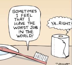 Toothbrush and Toilet Paper Cartoon